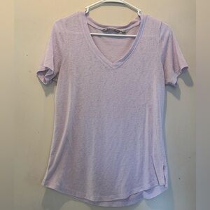 Athleta Lavender V-Neck Short Sleeve Tee